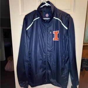 G-III Illinois Men's Navy Blue Windbreaker size Large EUC